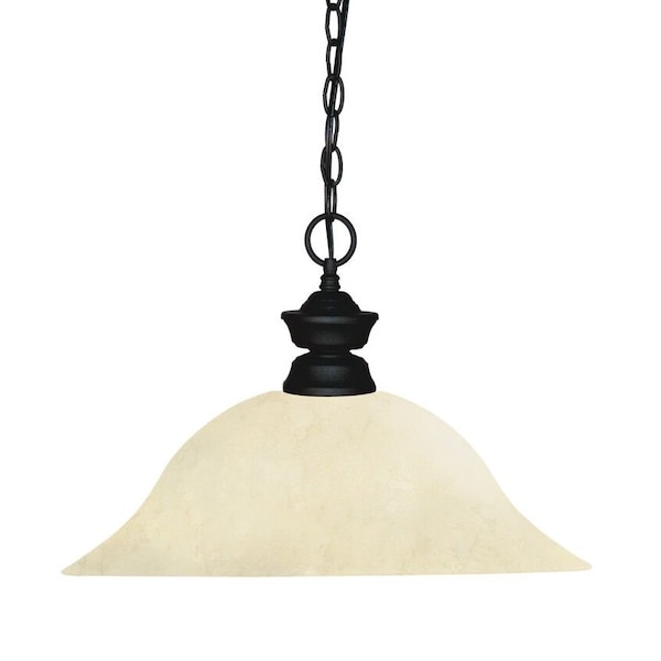 Z-Lite Shark 1 Light Pendant, Matte Black & Golden Mottle 100701MB-GM16 - main